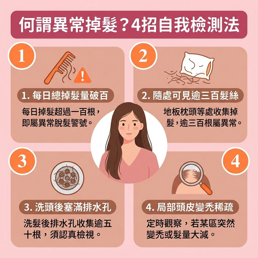 這是一張 1:1 正方形的可愛扁平化向量插畫,教導大眾如何【解決異常掉髮】。圖表指出【女性掉髮成因】或男性【脫髮】,常與【遺傳】、【壓力】或【荷爾蒙】(如【雌激素】下降)有關。若體內【雙氫睪酮】過高,會過度刺激【皮脂腺】,使【毛囊】提早結束【生長期】進入【休止期】,進而引發【雄性禿】與【斑禿】。
若因【腎虛】或【氣血】不足,會損害【頭皮】的【角質層】與【毛鱗片】。為落實【預防脫髮方法】並【改善頭皮環境】,應【控制頭皮油脂分泌】,並透過按摩【舒緩頭皮壓力】與【促進頭皮血液循環】。飲食需攝取【蛋白質】與【鐵質】以【補充頭皮營養】,幫助【調理肝腎氣血】,進而【強健脆弱髮根】與【修復受損髮絲】。
若發現大量掉髮,可及早使用【生髮水】,或尋求【專業生髮療程】協助。這些對策能【激活休眠毛囊】、【刺激毛囊再生】並【延緩毛囊萎縮】,有助【延長頭髮生長週期】。這能有效【改善髮線後移】、【減少掉髮數量】、【改善頭髮稀疏】並大幅【增加頭髮密度】!
